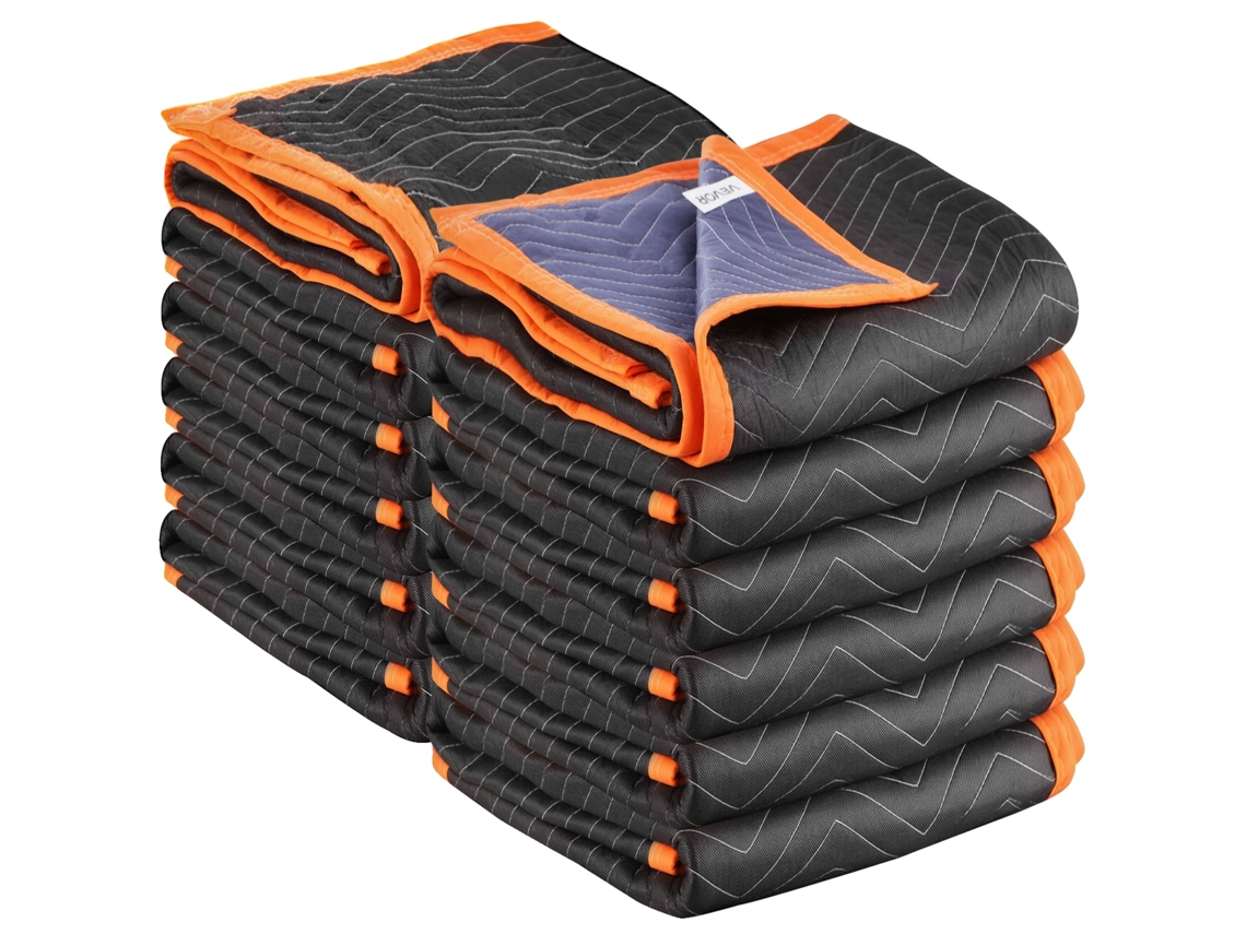 Cobertores De Mudança Vevor, 203,2 X 182,9 Cm, 12 Pacotes, Algodão Não Tecido, Azul/laranja, 72x40 Polegadas-a, 32 Lbs/dz