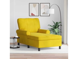 Vidaxl Chaise Lounge Com Almofada Amarelo 91 X 157 X 91 Cm Veludo
