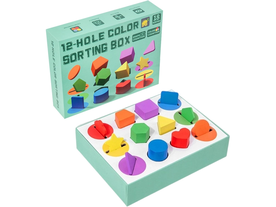 Lurelia Jogo De Encaixe De Madeira Sensorial Com Cores, Para Bebés E Primeira Infância