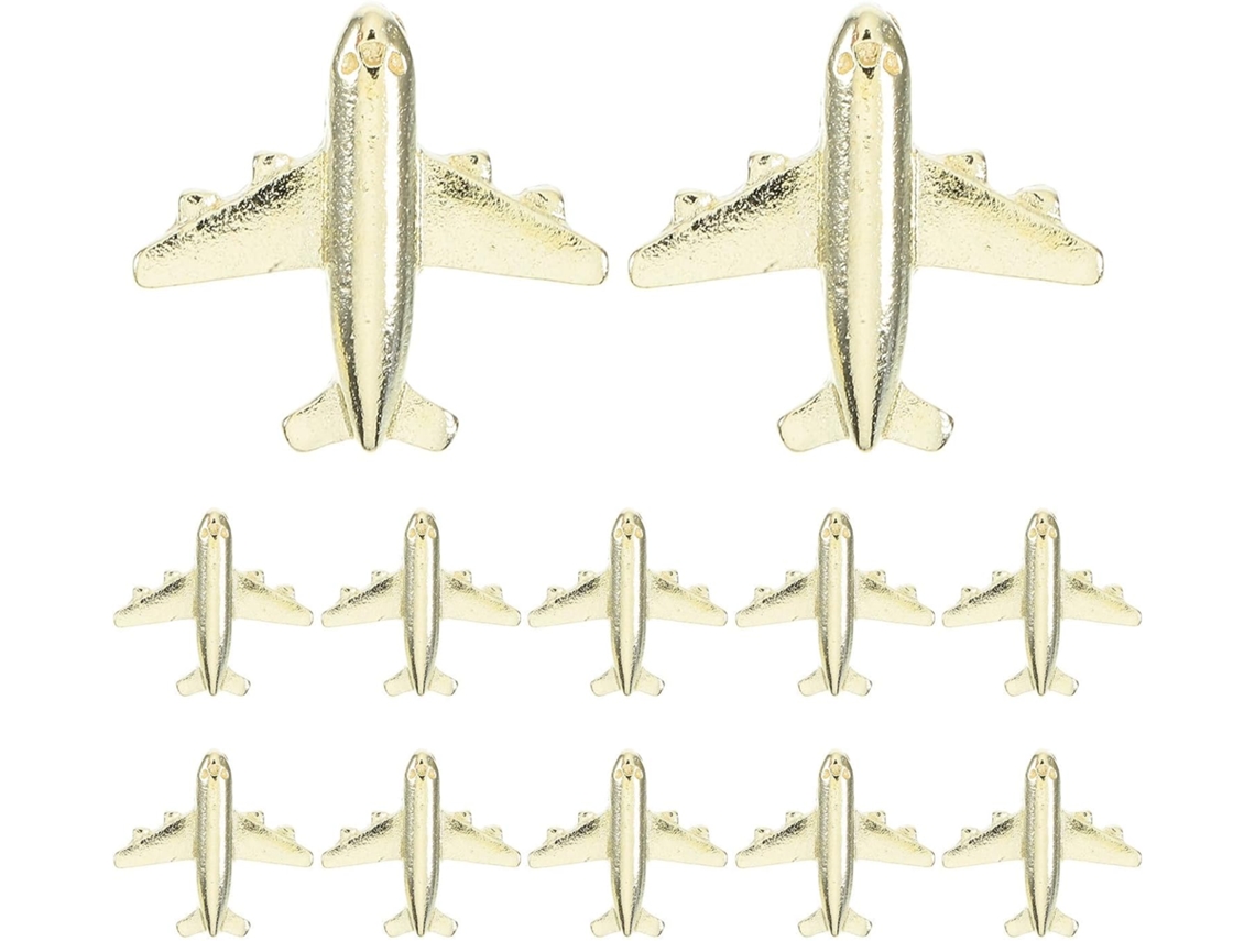 Tachinhas De Metal Em Formato Avião Balacoo, 12 Unidades, Liga De Zinco