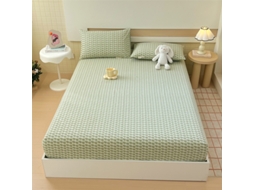 Lençol Elástico, 120*200cm, Tecido De Algodão Cru, Bolso Profundo De 30cm, Estilo Casa De Campo,para Meninas E Mulheres. Verde Hexinyigjly