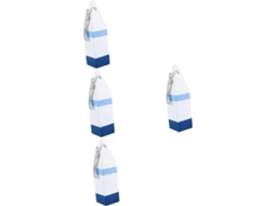 Juego de decoración náutica de 4 piezas con boyas decorativas mediterráneas y cuerda - GOKOCO