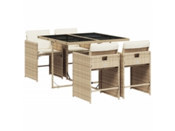 Garden Dining Set, Garden Dining Sets Vidaxl Bege Rattan / Vime (n/a)