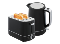 Conjunto de Chaleira e Torradeira, 1,7L, 6 Níveis de Douramento, Aço Preto | S/MARCA