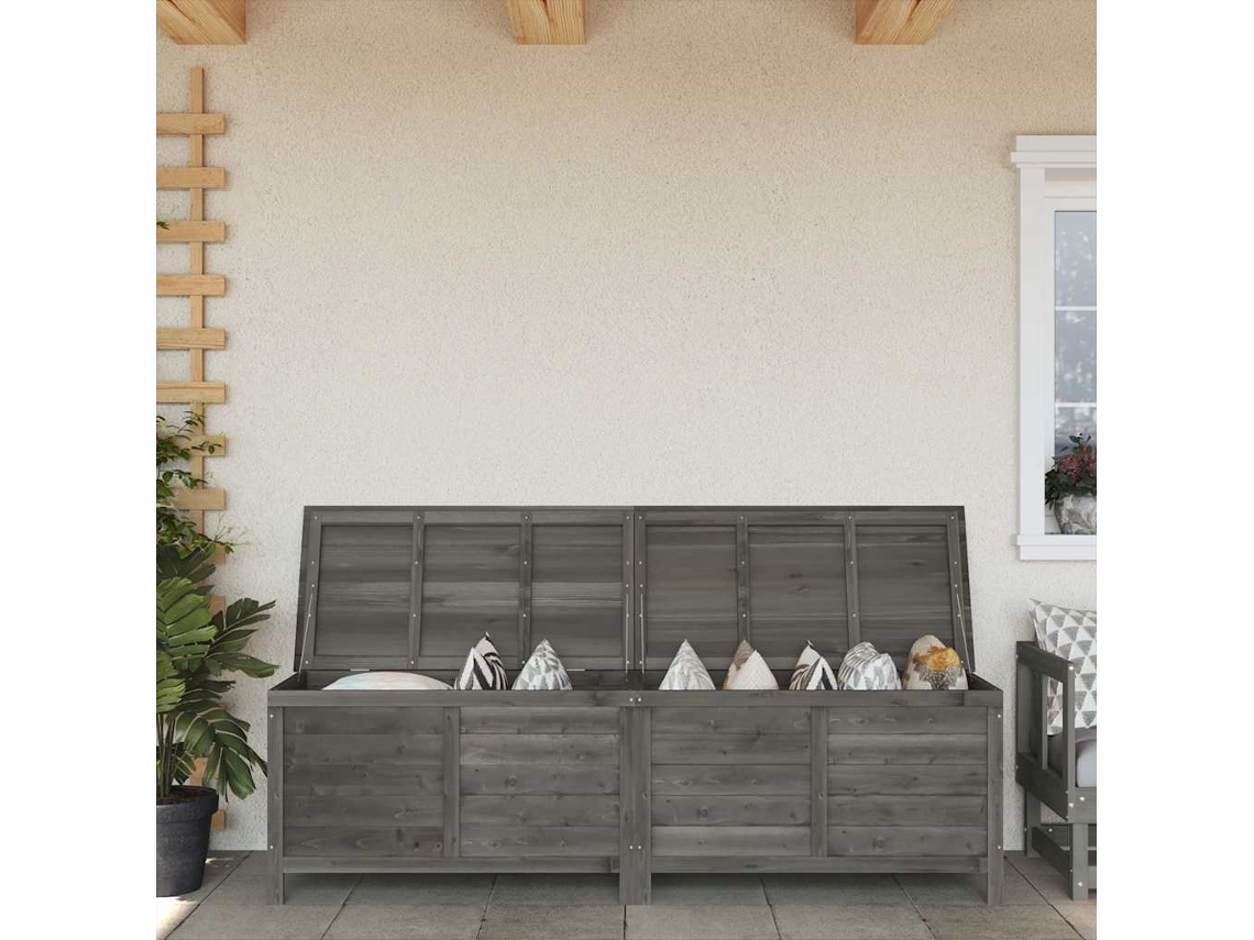 Vidaxl Caixa Arrumação P/jardim 198,5x50x56,5cm Abeto Maciço Antracite