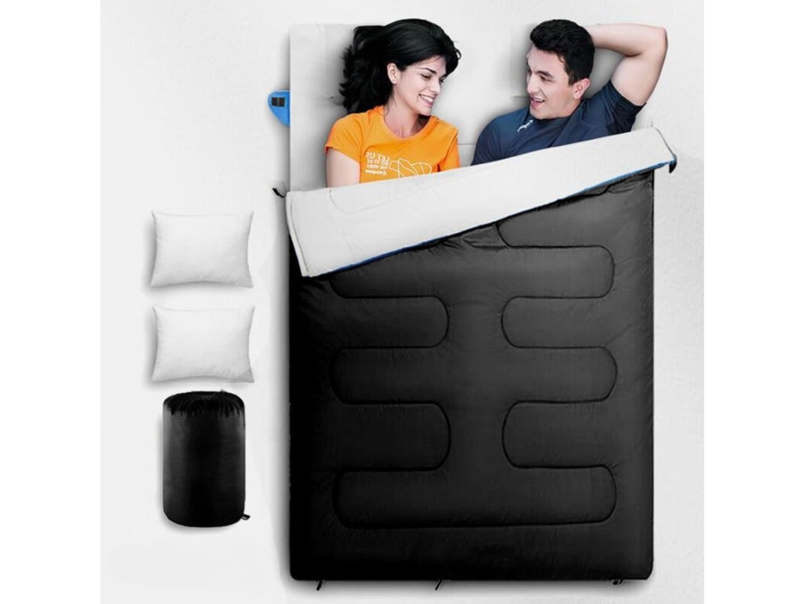 Saco de dormir de casal para todas as estações, preto PANOONA