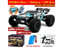 Carro Rc 4wd Brushless Off Road Alta Velocidade 80km/h Caminhão Drift Brinquedo Adulto Criança Azul Aeuzwr