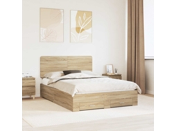 Vidaxl Estrutura da Cama com Cabeceira Carvalho Sonoma 150 X 200 Cm