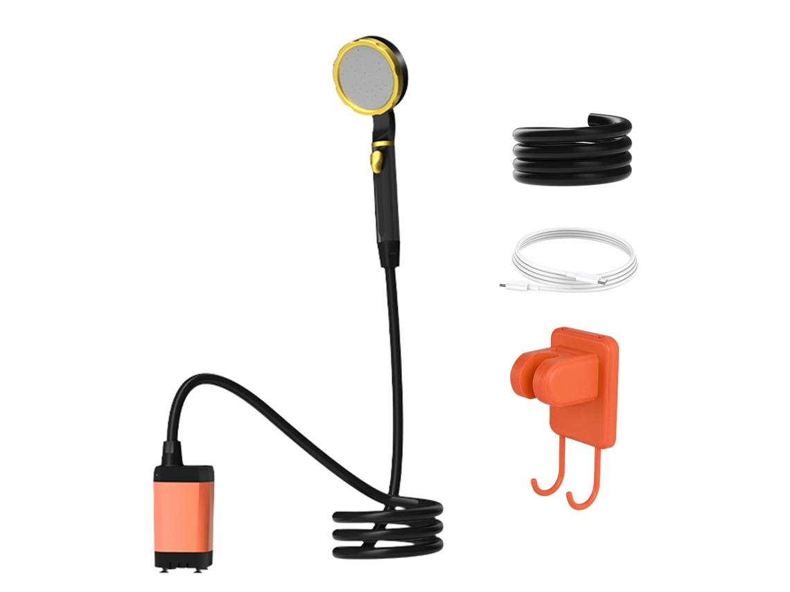 Duche Elétrico Portátil Camping Com Tela Digital E Bateria Recarregável
