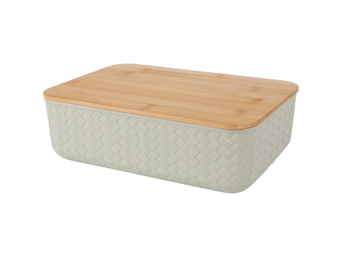 Caixa Entrançada Com Tampa Bambu 8x36,5x26,4cm Verde Kasa