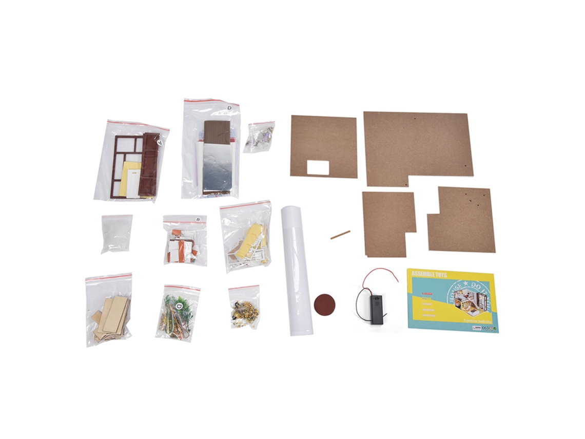 Mali kit de Casa de Bonecas em Madeira Miniatura com Móveis Montagem Brinquedo Presente