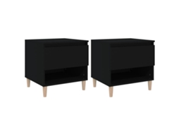 Bedside Table, Bedside Tables Vidaxl Preto Madeira Processada (n/a)