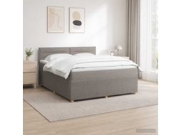 Vidaxl Cama Box Spring Com Colchão Cinzento-acastanhado 140 X 200 Cm