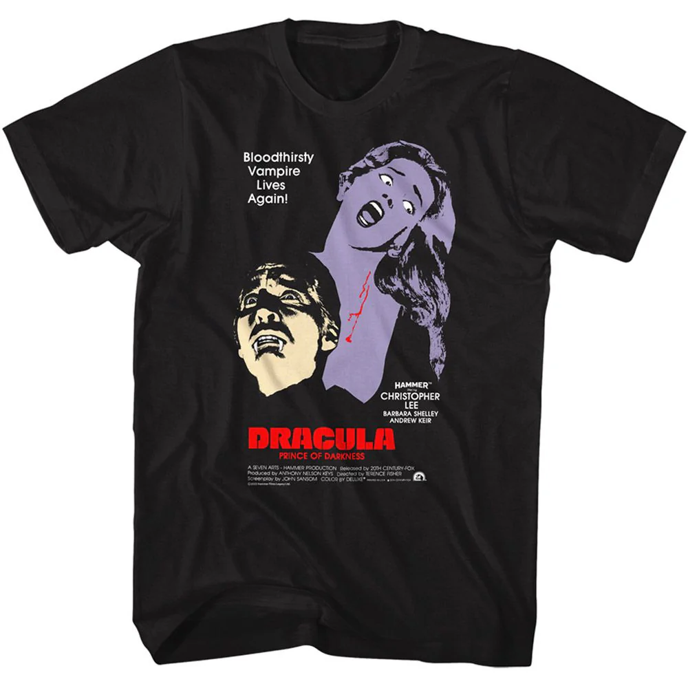 Unisex Adult T-shirt Rockinstone Horror Movies Bloodthirsty Black Sizexxxl