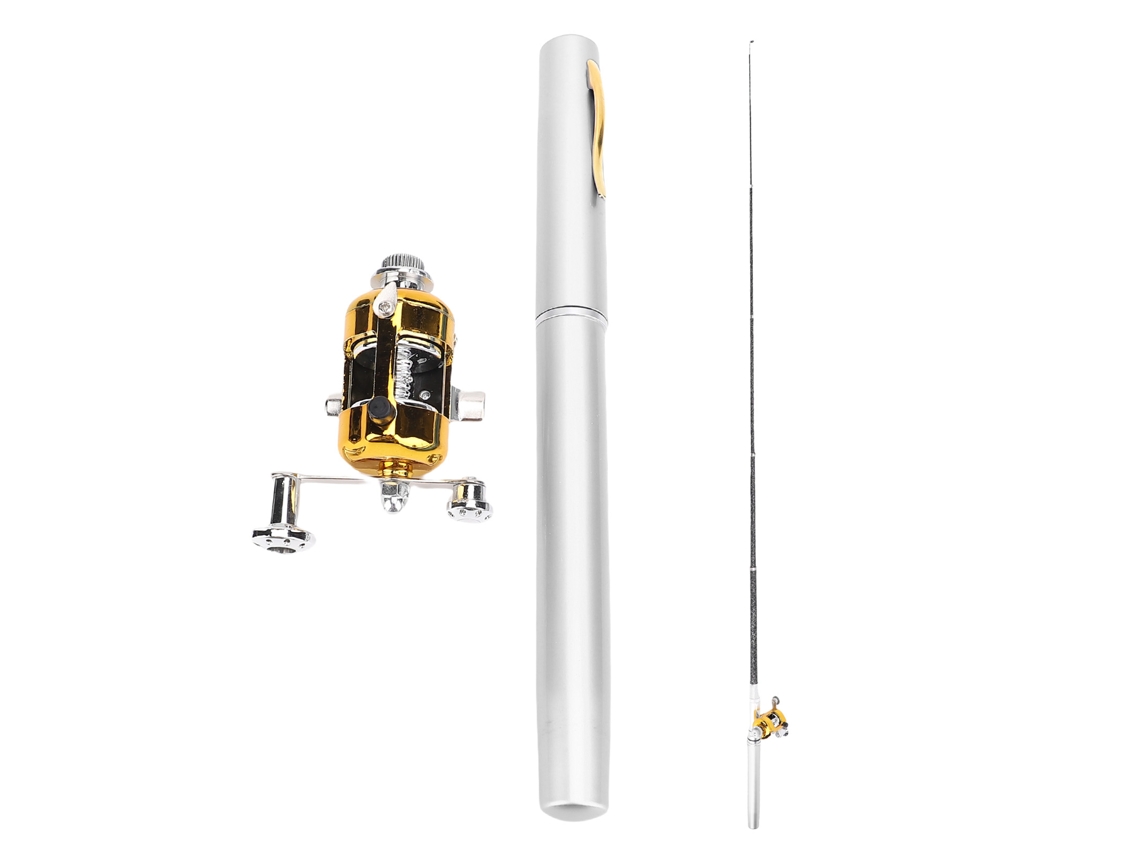 Vara de Pesca Pen Leve Forte com Molinete Prata 21cm