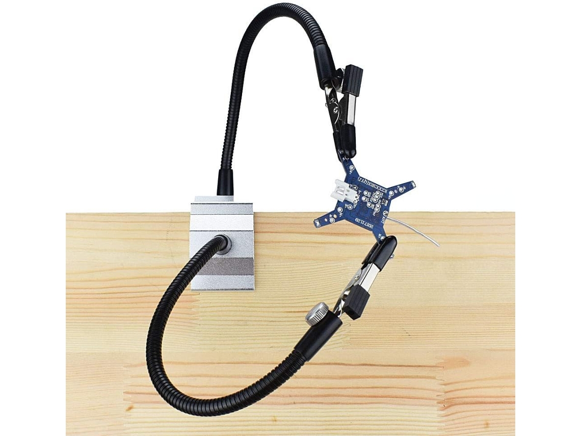 Suporte Multifuncional Terceira Mão Dois Braços Flexíveis 30cm C Brilvibera
