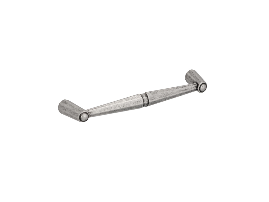 Puxador para Móveis Zamac Distância Central 128mm Prata Antiga Brilhante Conjunto de 25 HARDWAREXCHANGE