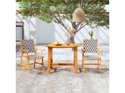 Vidaxl 3 Pcs Conjunto De Jantar Para Jardim Madeira De Acácia Maciça