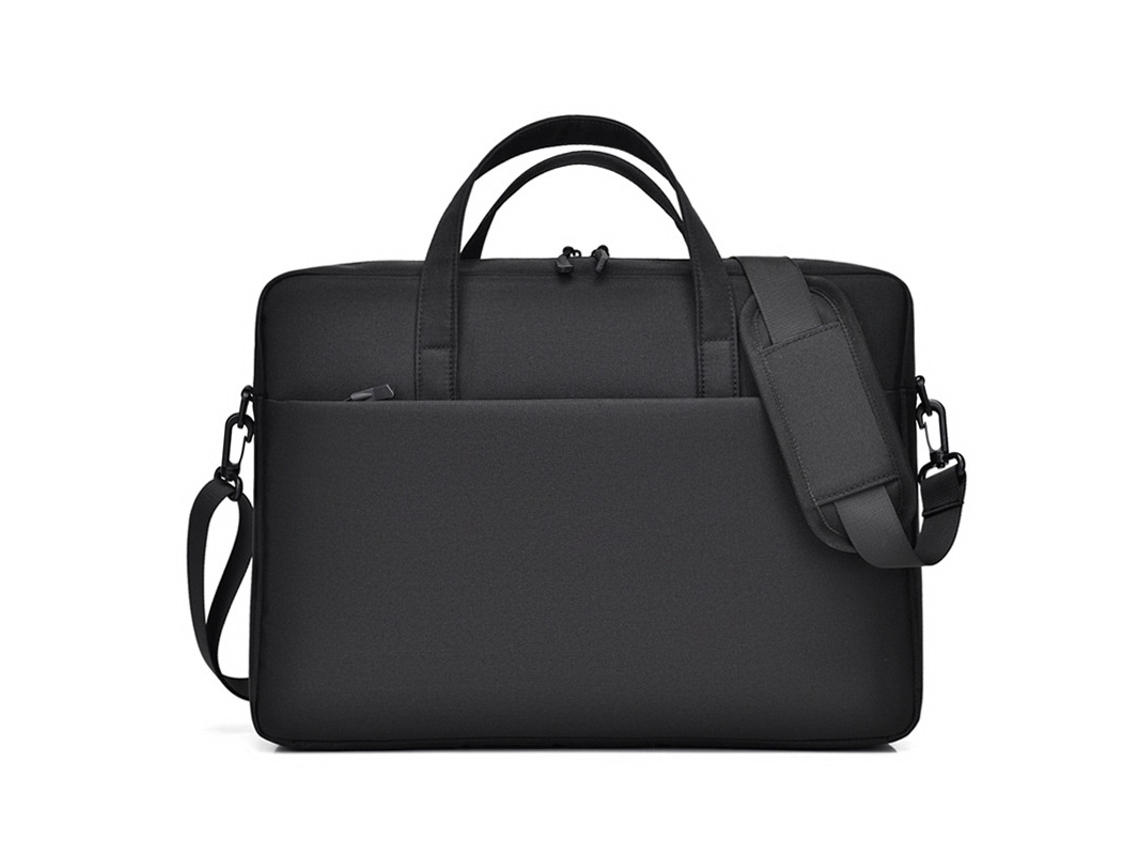 Bolsa Para Computador Portátil 14 Polegadas Impermeável Com Interior Macio E Bolso Auxiliar Preto, Com Transporte Confortável Elysve