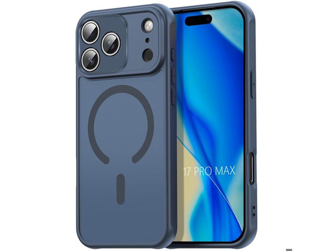 Capa Glad-. - Booling - Compatível Com Iphone 17 Pro Max - Resistente A Impactos - Transparente - Anel Magnético, Azul Marinho
