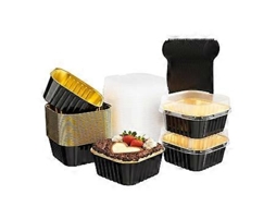 Formas De Papel Alumínio Com Tampa E Colher Para Bolos, Formas Descartáveis, Formas Para Sobremesas De Aniversário De Casamento Aquaforge