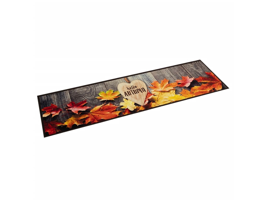 Vidaxl Tapete De Cozinha Lavável 60x300 Cm Veludo Padrão Autumn