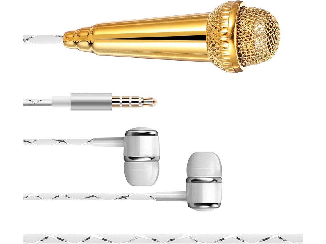 Mini Microfone Portátil Compacto Em Plástico Amarelo