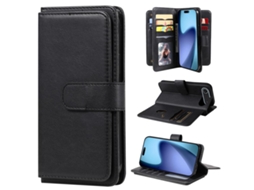 Capa De Couro Multifuncional Para Iphone 17 Air Com 10 Compartimentos Para Cartões.