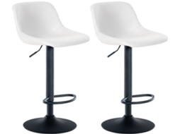 Conjunto de 2 bancos de bar Loft branco/couro sintético CLP