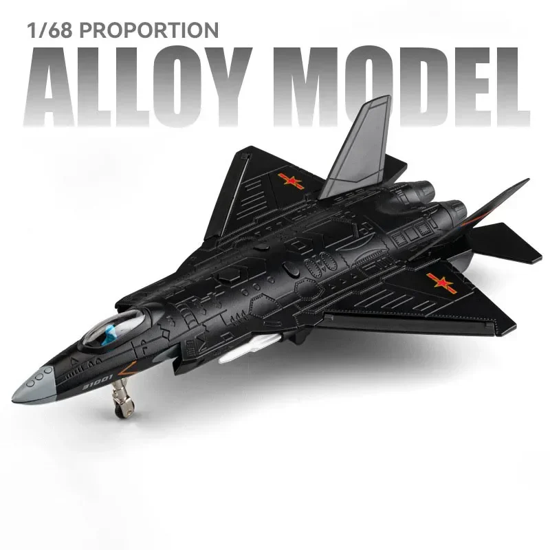 (preto) Modelo De Caça Furtivo Em Escala 1:68 - Luzes E Música - Aeronave Militar - Ornamento De Mesa