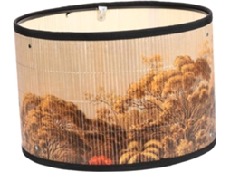 Luminária Pendente Retrô de Bambu Natural, Certificada como Resistente, Difusor de Luz Suave para Sala de Estar e Quarto. SFUSHOS