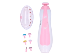 Primerox kit de Cortador Elétrico de Unhas para Bebé 0 3 Anos Luz Led Seguro Rosa