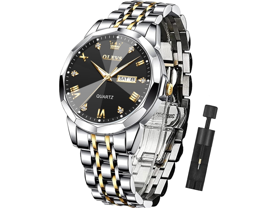 Lurelia Relógio Masculino, Movimento De Quartzo, Analógico, Data/calendário, Detalhes Com Strass, 1,5 Polegadas, 39 Mm, 0,35 Polegadas, 8,3 Polegadas