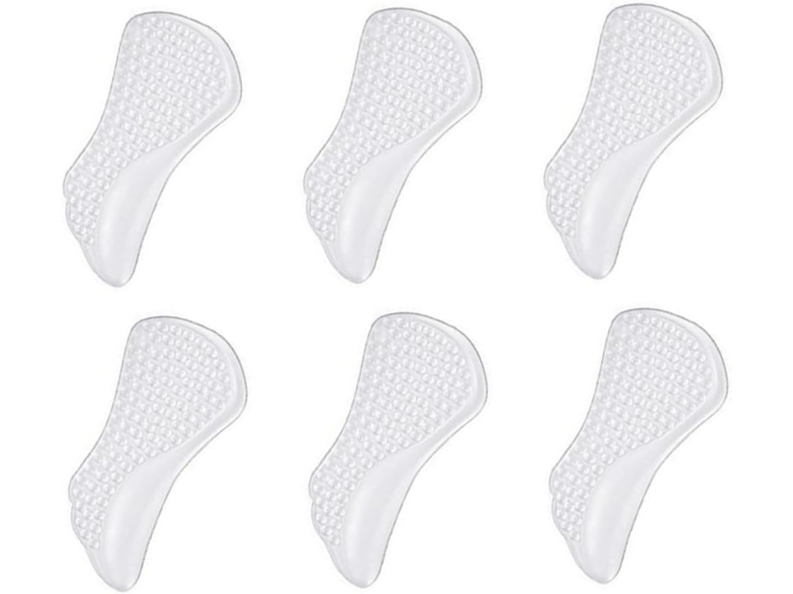 Conjunto De 3 Pares Palmilhas Suporte Para A Curvatura Do Pé, Ideais Para Sapatos De Salto Alto, Com Função De Massagem