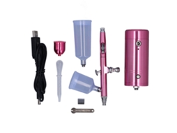 Kit de aerógrafo portátil recarregável com compressor para pintura, arte, maquiagem, decoração e aplicação de adesivos de mamilo.