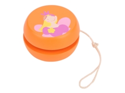Mali brinquedo Yo yo de Madeira com Padrão de Desenho Animado para Educação Infantil (princesa Laranja)