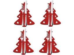 KOFIHETY Elegante Organizador De Talheres De Natal, Porta Talheres Com Design Festivo, Perfeito Para Mesas De Festa E Decorações De Jantar De Natal, Realce A M