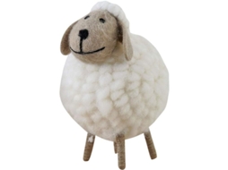 Adorno de Ovelha em Feltro Nova LINE decorativo para Natal e festivais branco S/MARCA