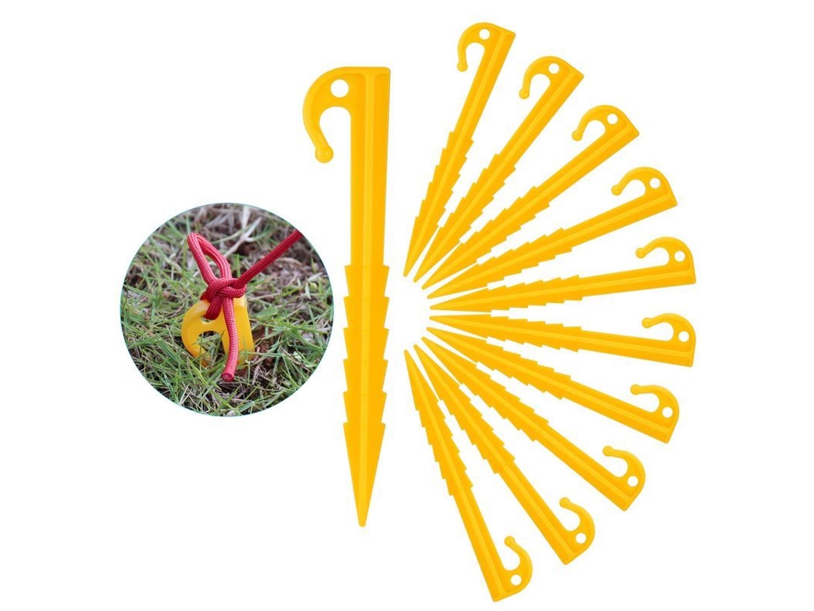 Clavos de Tienda de Plástico Amarillo 14.5cm 30 Piezas S/MARCA