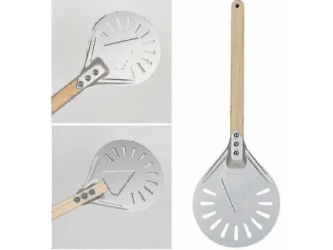 Pá de Pizza Profissional, Cabo Longo, 7/8/9 Polegadas, Perfurada, Fabricada em Alumínio, Tamanho 8 Polegadas (40cm)