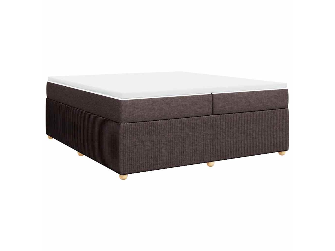 Cama com Molas/Colchão 200x200 Cm em Tecido Castanho Escuro MAISON EXCLUSIVE