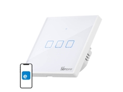 Interruptor de luz WiFi Sonoff de 3 canais com toque e RF 433 para sistemas de casa inteligente