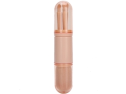 Set De Pincéis De Maquilhagem Retráteis Com Tampa Para Pó De Unhas E Maquilhagem Em Rosa