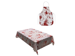 1 Conjunto De Toalha De Mesa Ensanguentada Para Decorações De Halloween