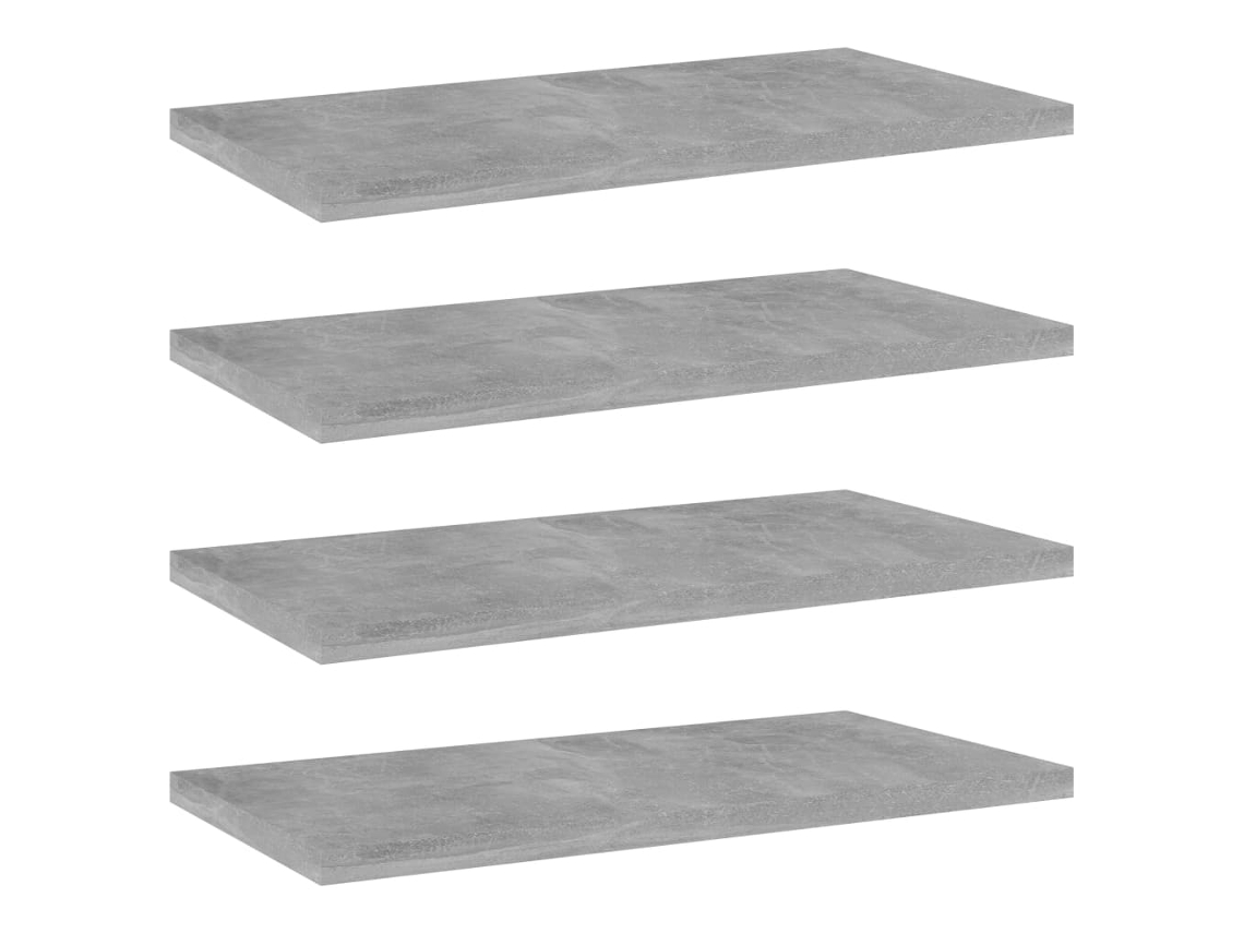 Conjunto 4 Prateleira VIDAXL Cinzeto Chipboard (40x20x1.5 cm)