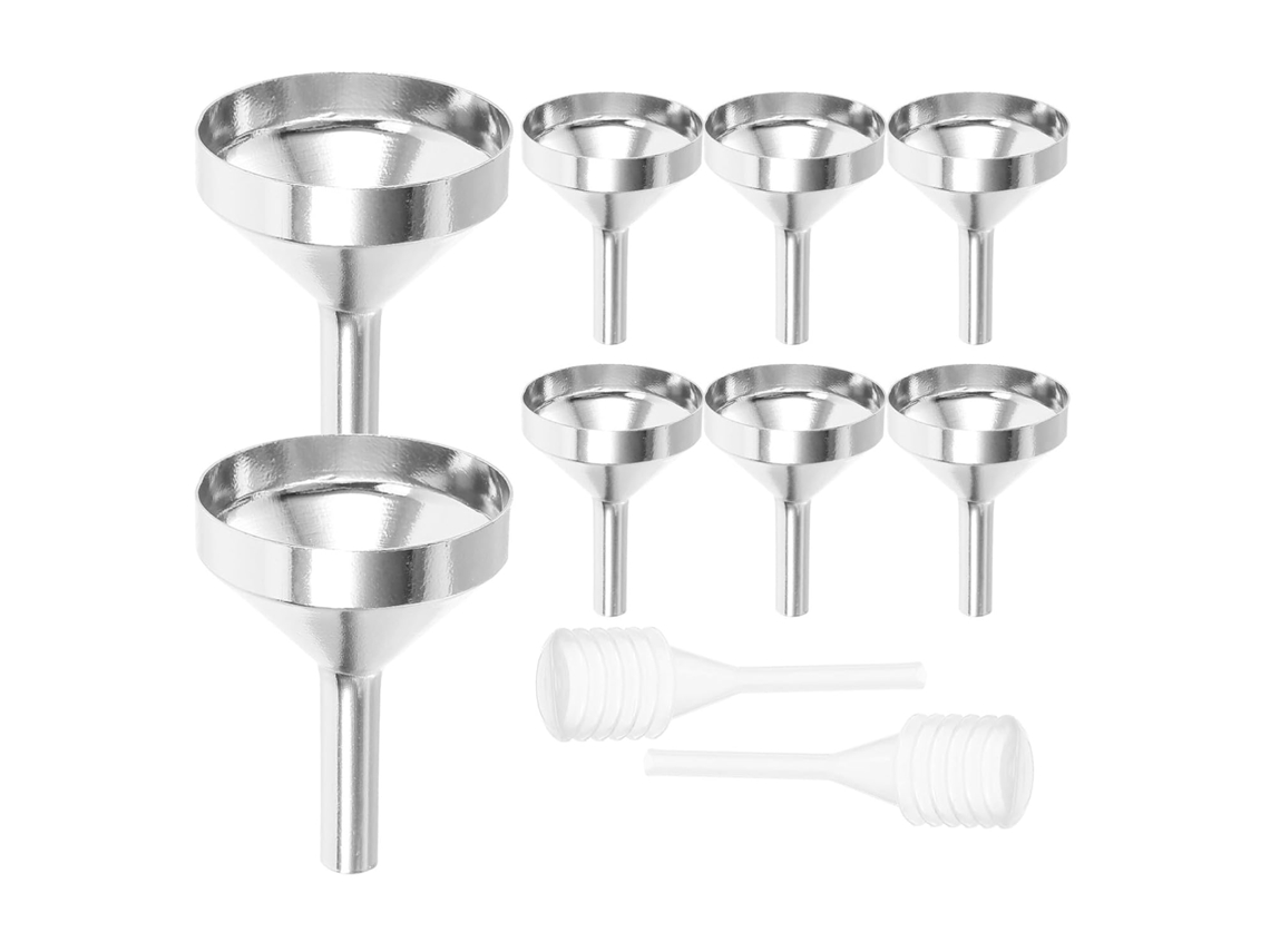 Funil Pequeno De Metal Zerodeko Para Perfumes, Pacote Com 10 Unidades, Em Alumínio, Para Enchimento De Líquidos Em