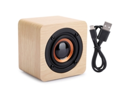 Aetheria alto falante Bluetooth Sem Fio Portátil de Madeira Pequeno Cubo Amarelo com Carregamento Usb