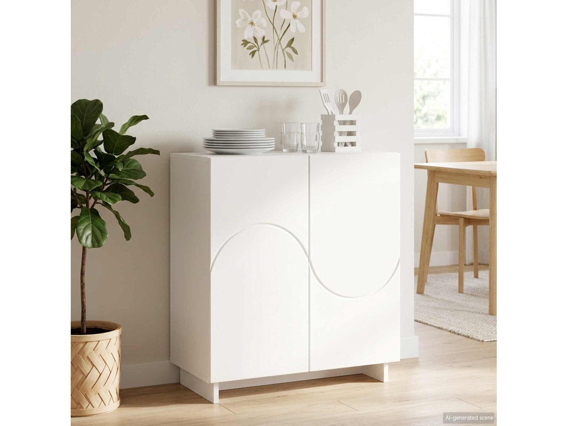 Vidaxl Aparador Branco 67 X 34,5 X 75 Cm Madeira Processada