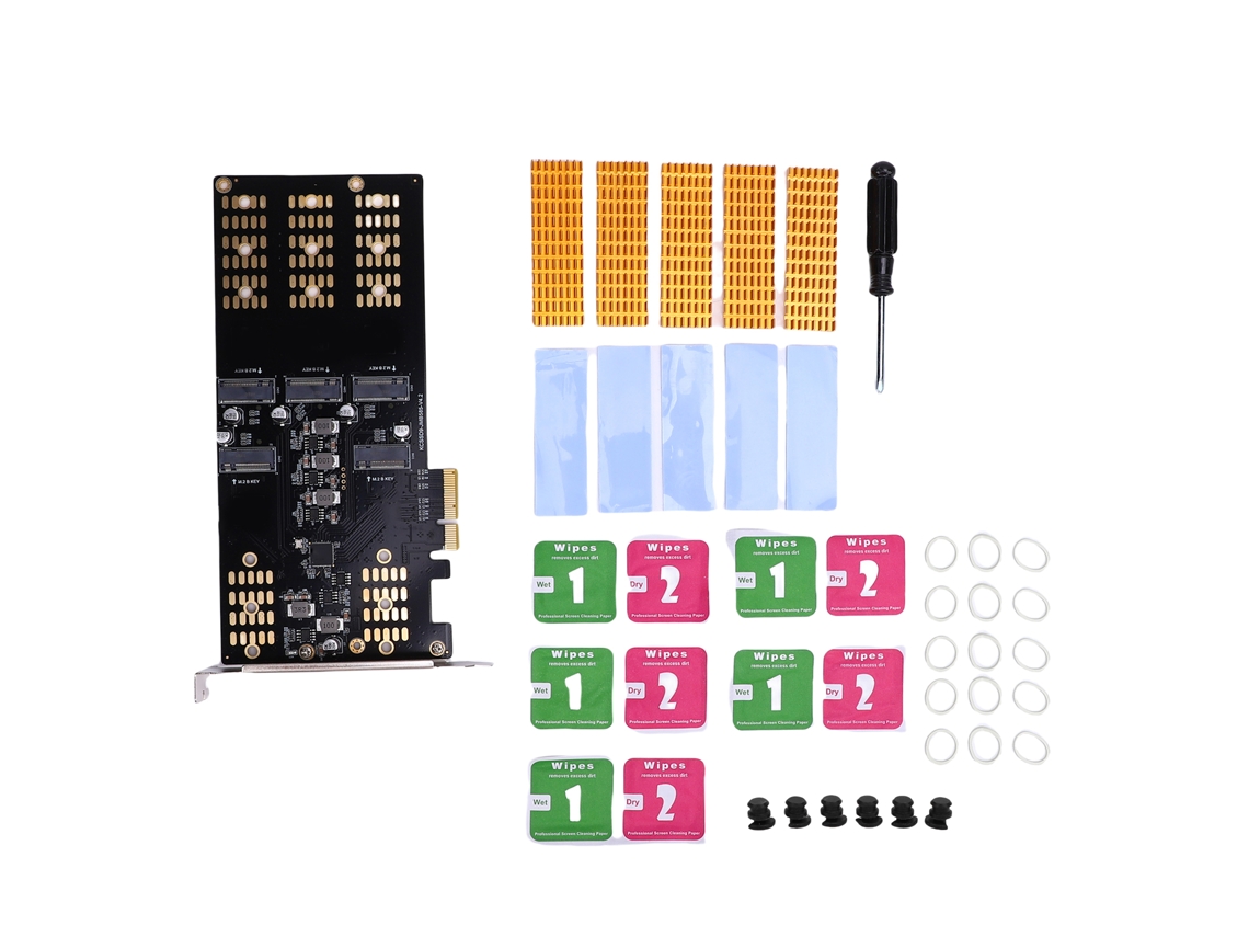 Adaptador M.2 Pcie Para Ssd M.2 Serial Ata Cartão De Expansão M.2 Pcie De 5 Slots