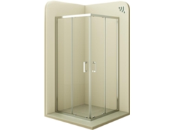 Cabine de Duche MOMENTS OF GLASS Diana 75x90x180cm | Reversível |Portas de correr, Ajuste 72,5-74,5x87,5-89,5cm | Perfis Cromados, Vidro transparente 6mm